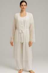 بيجامة الأمومة والرضاعة مع رداء