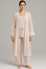 بيجامة الأمومة والرضاعة مع رداء