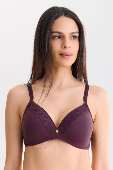 RIA BRA V-NECK WIRELESS SOFT DARK PURPLE