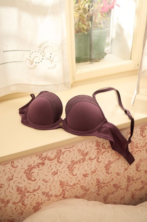 RIA BRA V-NECK WIRELESS SOFT DARK PURPLE